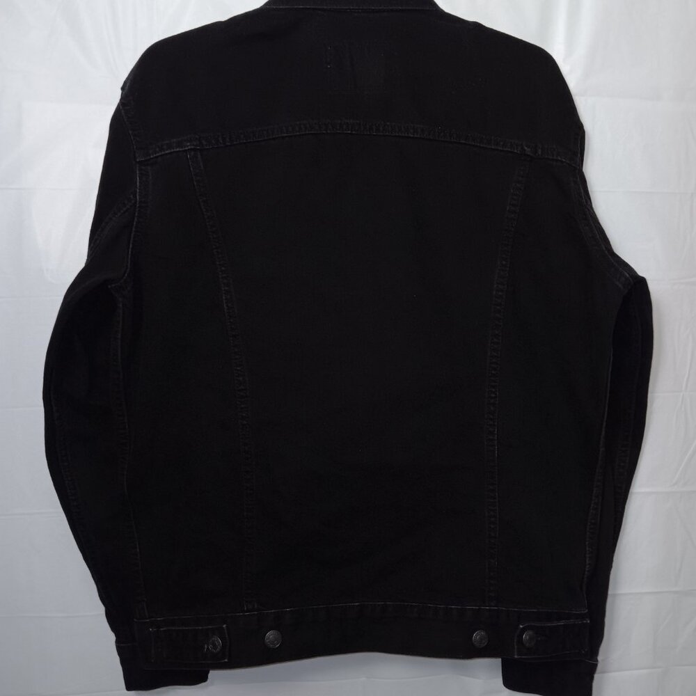ZARA MEN'S BUTTON UP BLACK DENIM JACKET - Picture 9 of 11